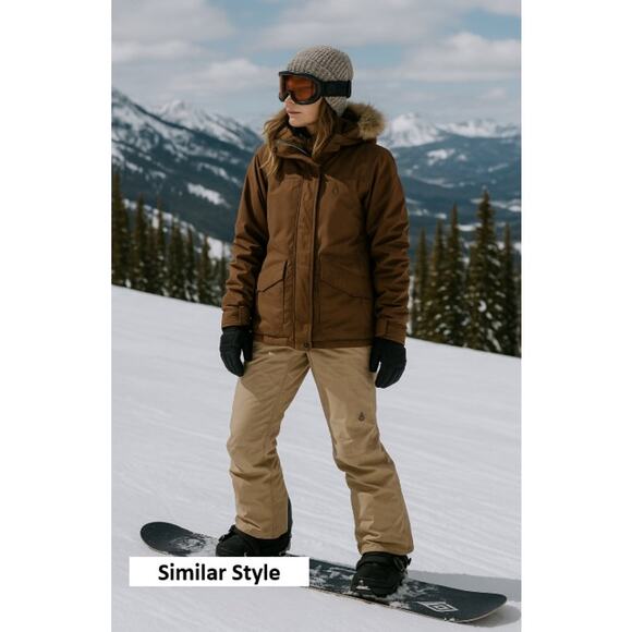 Volcom Women’s Snowboard Jacket & Pants Set Small Brown Y2K Vintage - Picture 15 of 15